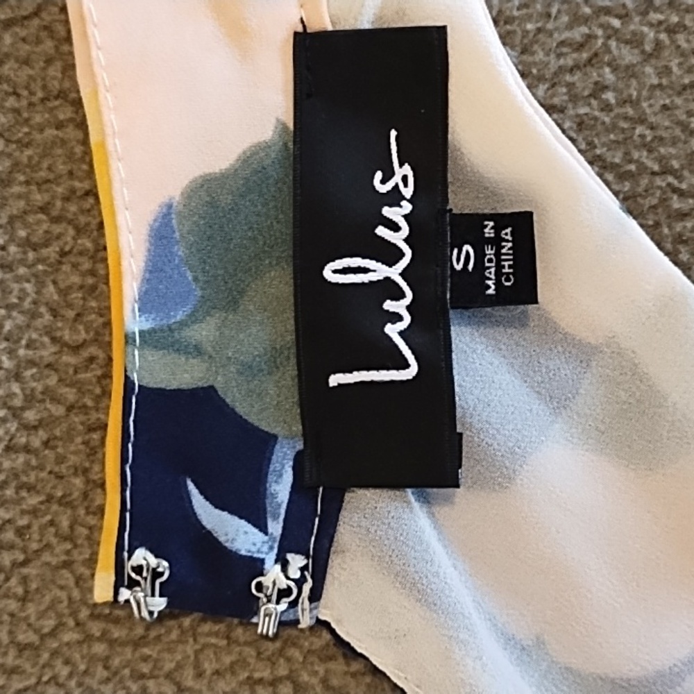 Lulu's Yellow and Blue Floral Mini Dress EUC - Picture 7 of 9